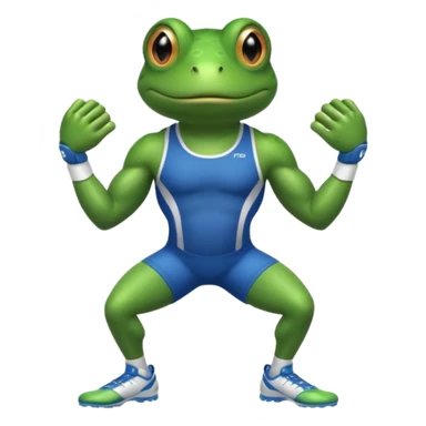 frog with white athlete sticker