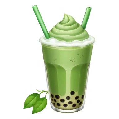 matcha latte with boba and ice sticker