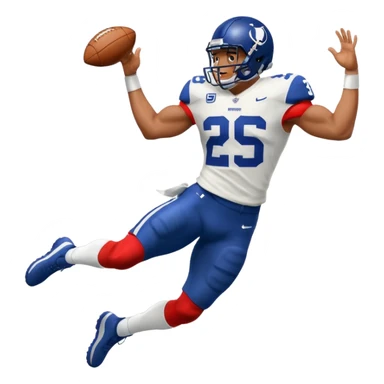 Saqoun Barkley hurdle over a person sticker