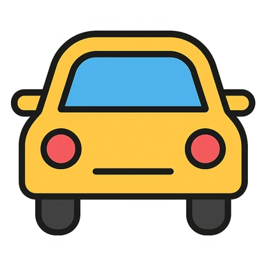 car, color outline icon style sticker