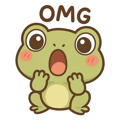 Chibi Frog “OMG” sticker