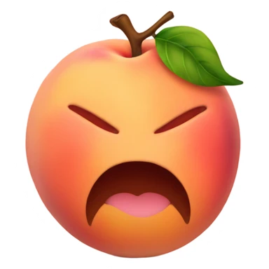 Peach with kiss on it sticker