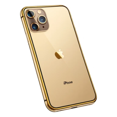 Gold border iPhone 16 Pro Max frontview sticker