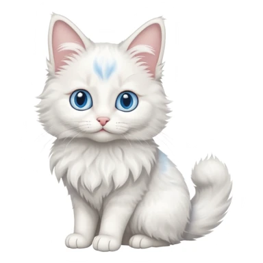 full body of baby Turkish Angora cat  sticker