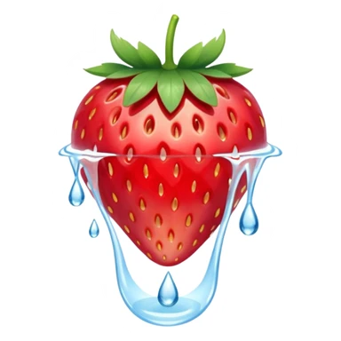 water with strawberry slice sticker