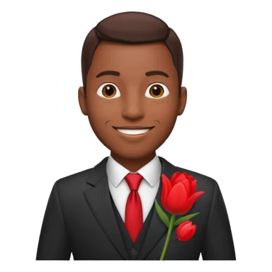 black man with tulip in his suit pocket sticker