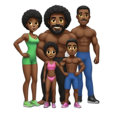 Black body builder family  sticker