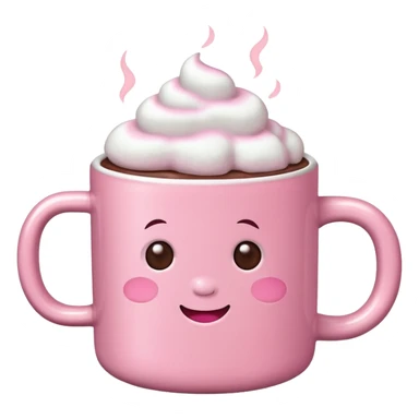 heiße Schokolade mit Marshmallows pink  sticker