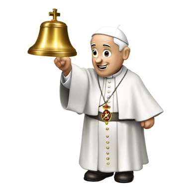 pope francis ringing bell sticker