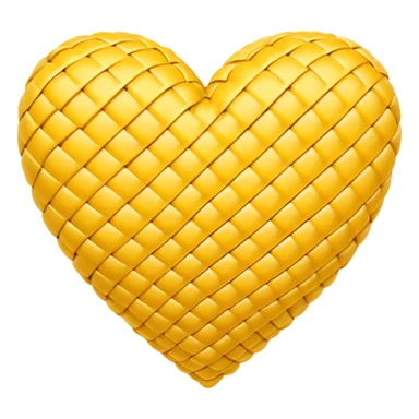 yellow heart with a woven texture sticker
