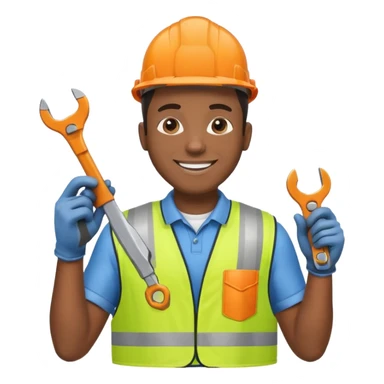 City Maintenance Worker black man sticker