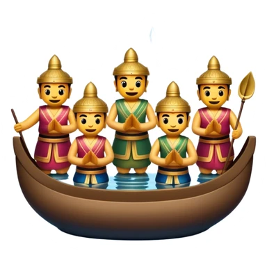 Cinematic Realistic Water Puppetry Emoji, depicted as a whimsical scene of traditional water puppets performing on a reflective water stage, rendered with vivid textures and dynamic playful lighting that captures its enchanting charm. sticker