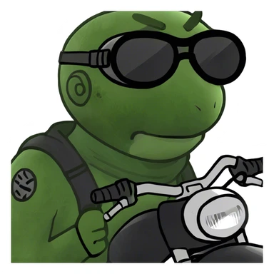 Blue eyed Person in black leather on motorcycle sticker