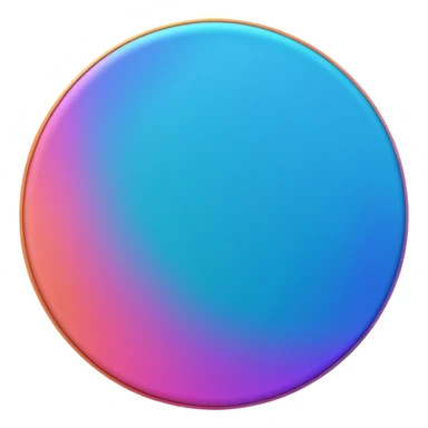 
Rotate 35 degree  coin color in in gradient of turquoise, blue, pink, purple, and coral sticker