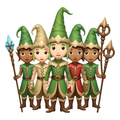 different color elves with staff sticker