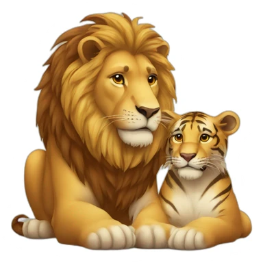 Lion in love with tiger sticker