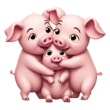 Three pigs hugging sticker