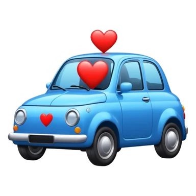 Blue car with heart sticker