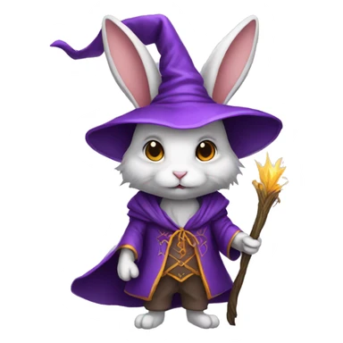 rabbit wizard purple clothes sticker