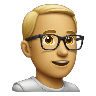 a copywriter that has a dictionary instead of a head and glasses sticker