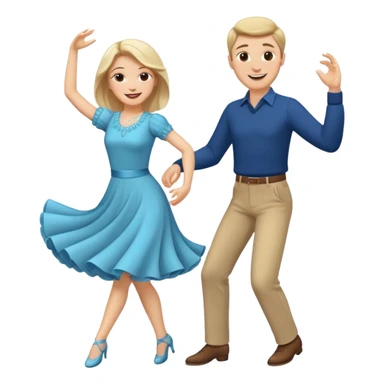White Man and white woman dancing white sticker