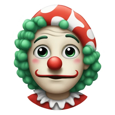 Sad clown on new years sticker
