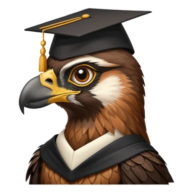 falcon with a black grad cap - semi realistic sticker