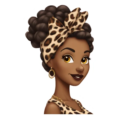 Brown woman pin up leopard  sticker