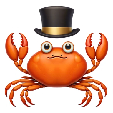 Crab with a top hat and monacle sticker