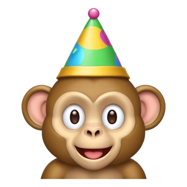Monkey with party hat sticker