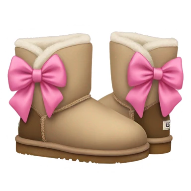 Shoes UGG with a pink bow sticker