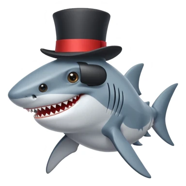 Shark with a top hat dancing  sticker