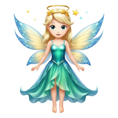 a magical fairy with sparkling wings and flowing dress sticker