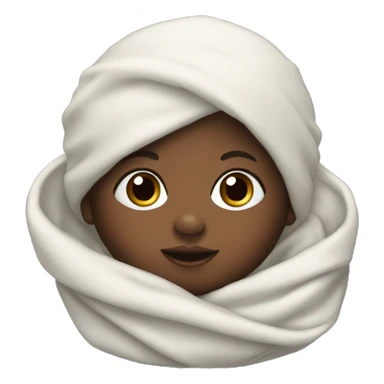 black baby swaddled in a beanie sticker