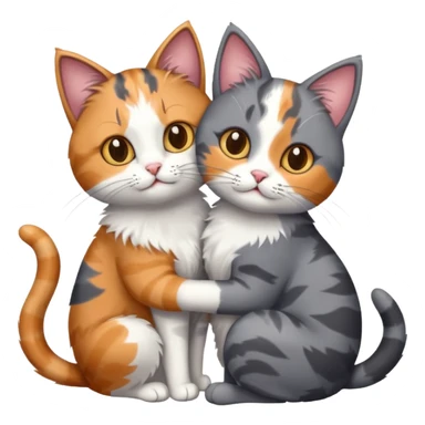 Grey cat and an calico cat together  sticker