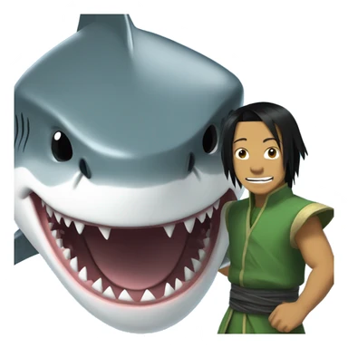 shark with toph sticker