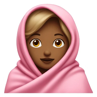 Girl with a pink blanket over her head sticker