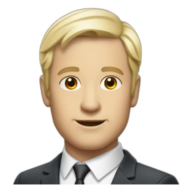 40year white blonde German man with short hair in suit sticker