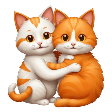 two happy cats hugging sticker