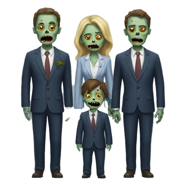 zombie family wearing suits sticker