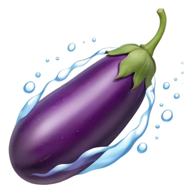Eggplant and water sticker