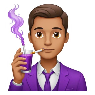 A guy smoking and drinking purple drink sticker