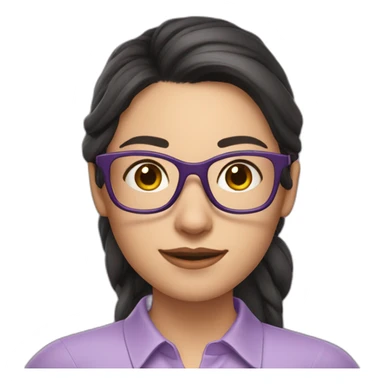 girl teacher in glasses with dark hair teacher in a lilac shirt sticker