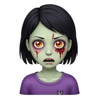 girl zombie with black hair sticker
