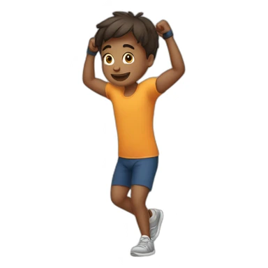 a boy doing exercise sticker