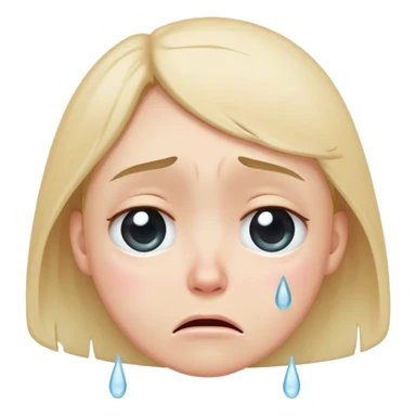 wistful crying face with subtle single tear and soft expression sticker