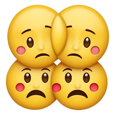 two emojis not happy stuck together no pink cheeks only two  sticker