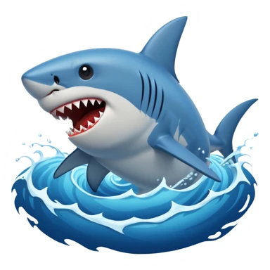 Shark attack blue sticker