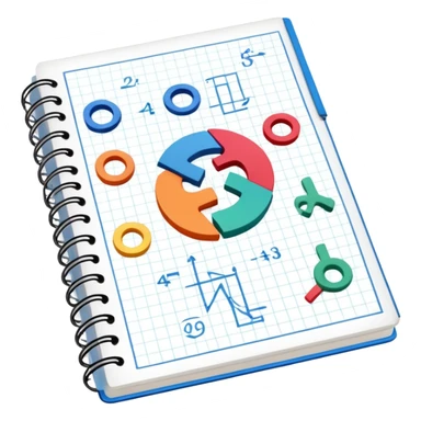 a notebook with lots of mathematical sketches sticker