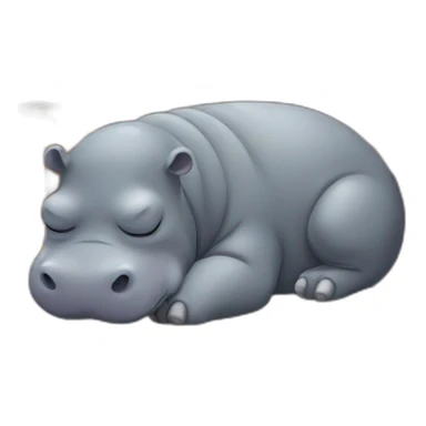 Sleeping hippo sticker
